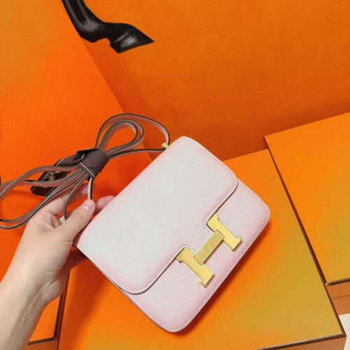 Joe Luxury Constance Epsom Leather Cream Pink Gold Hardware 18cm Full Handmade