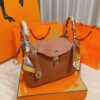 Joe Luxury Lindy Togo Leather CK37 Gold Brown Silver Hardware 26cm Full Handmade