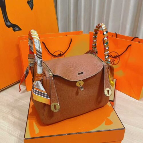 Joe Luxury Lindy Togo Leather CK37 Gold Brown Silver Hardware 26cm Full Handmade Joe Luxury Lindy Togo Leather CK37 Gold Brown Silver Hardware 26cm Full Handmade