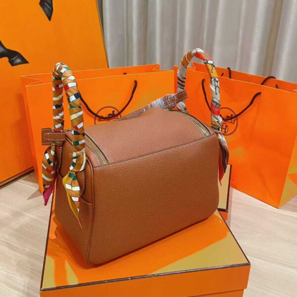 Joe Luxury Lindy Togo Leather CK37 Gold Brown Silver Hardware 26cm Full Handmade