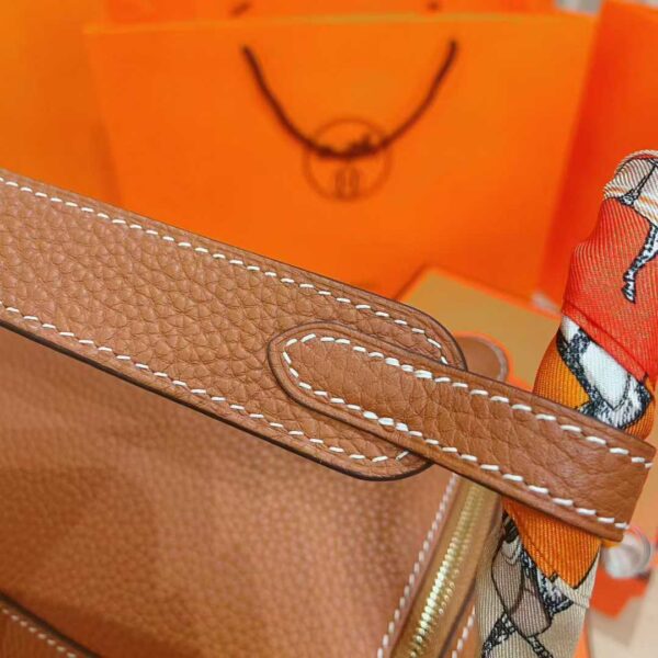 Joe Luxury Lindy Togo Leather CK37 Gold Brown Silver Hardware 26cm Full Handmade
