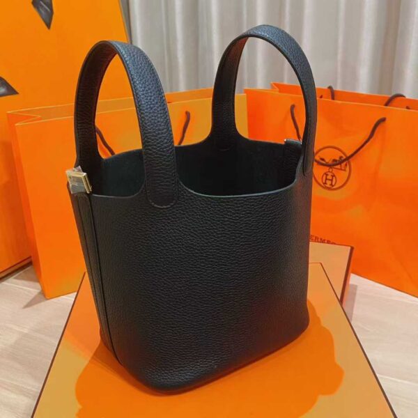 2026-02-07_175220_533 Joe Luxury Picotin Togo Leather CK89 Black Silver Hardware 18cm Full Handmade