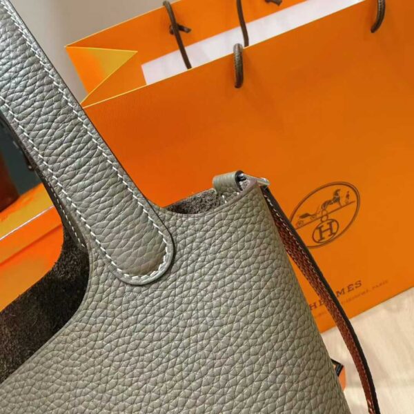 Joe Luxury Picotin Togo Leather CK18 Etoupe Grey Silver Hardware 18cm Full Handmade