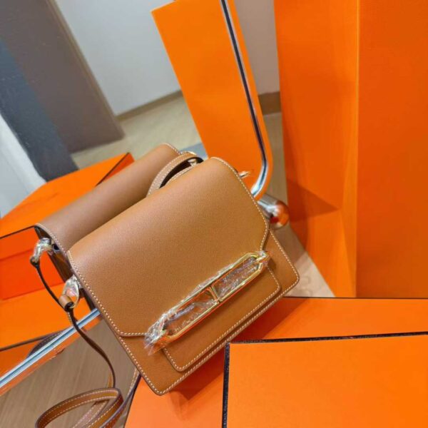 Joe Luxury Roulis Evercolor Leather CK37 Golden Brown Gold Hardware 19cm Full Handmade