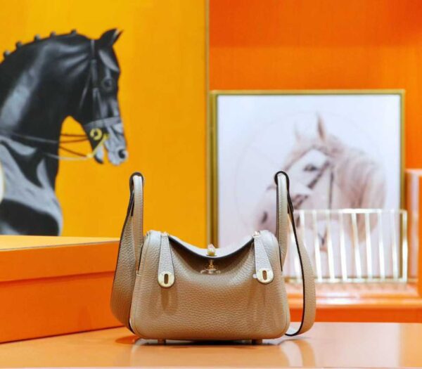 Joe Luxury Lindy Togo Leather Turtledove Grey Gold Hardware 20cm Full Handmade