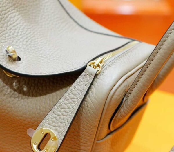 Joe Luxury Lindy Togo Leather Turtledove Grey Gold Hardware 20cm Full Handmade