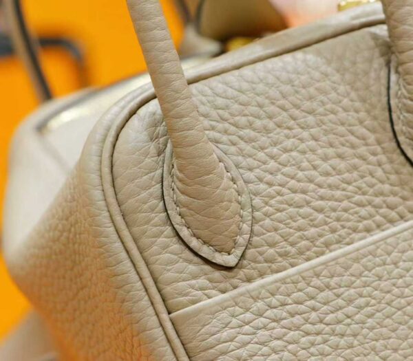 Joe Luxury Lindy Togo Leather Turtledove Grey Gold Hardware 20cm Full Handmade