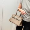 Joe Luxury Birkin Shoulder Evercolor Leather Etoupe Grey Silver Hardware 29cm Full Handmade