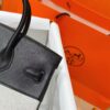 Joe Luxury Birkin Swift Leather & Canvas CK89 Black Silver Hardware 25cm Full Handmade