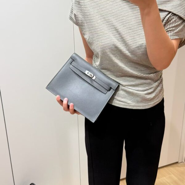 Joe Luxury Kelly Danse Evercolor Leather Nobel Grey Silver Hardware 22cm Full Handmade