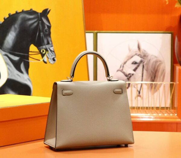 2026-03-26_150847_587 Joe Luxury Kelly Epsom Leather Light Khaki Silver Hardware 25cm Full Handmade