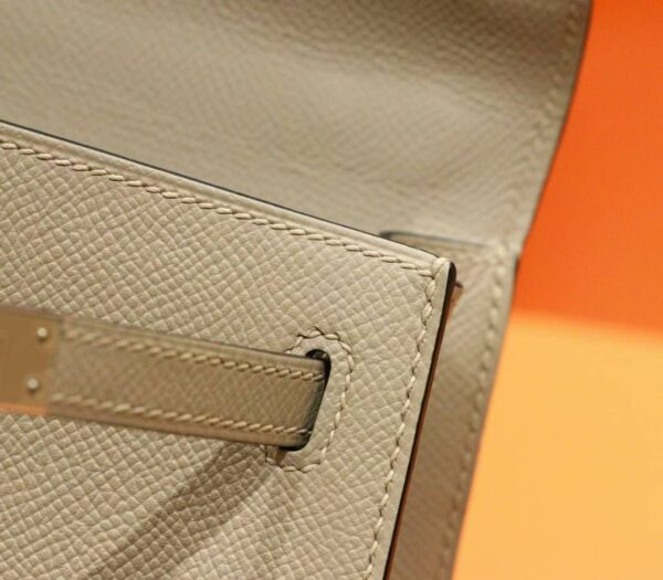 2026-03-26_150854_668 Joe Luxury Kelly Epsom Leather Light Khaki Silver Hardware 25cm Full Handmade
