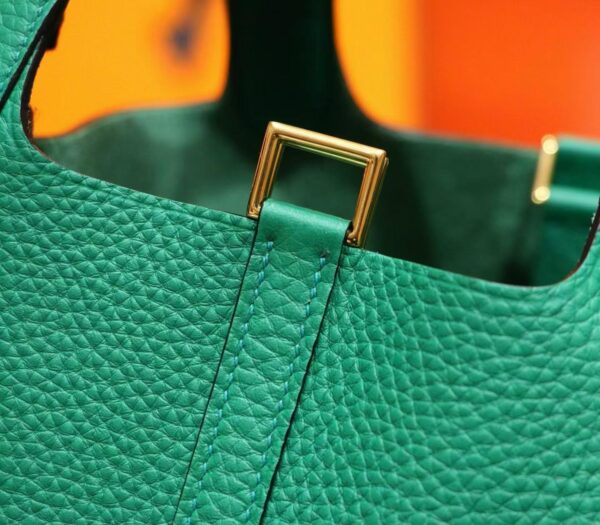 Joe Luxury Picotin Togo Leather Deep Green Gold Hardware 18cm Full Handmade