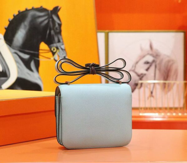 Joe Luxury Constance Epsom Sweet Light Blue Silver Hardware 18cm Full Handmade
