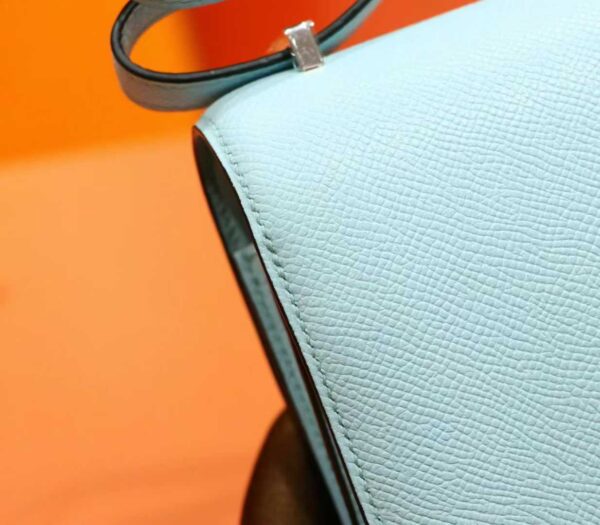 Joe Luxury Constance Epsom Sweet Light Blue Silver Hardware 18cm Full Handmade