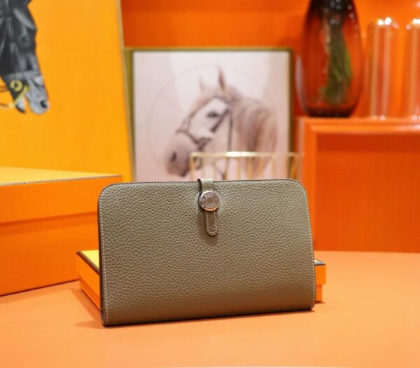 Joe Luxury Passport Wallet Togo Leather CK18 Etoupe Grey Silver Hardware Full Handmade