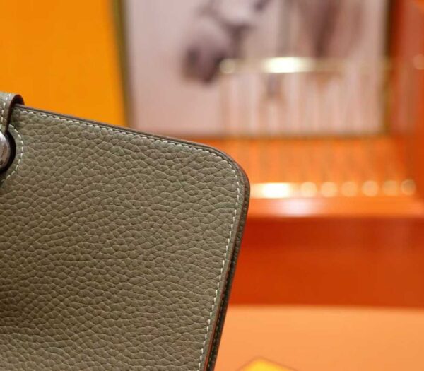 Joe Luxury Passport Wallet Togo Leather CK18 Etoupe Grey Silver Hardware Full Handmade