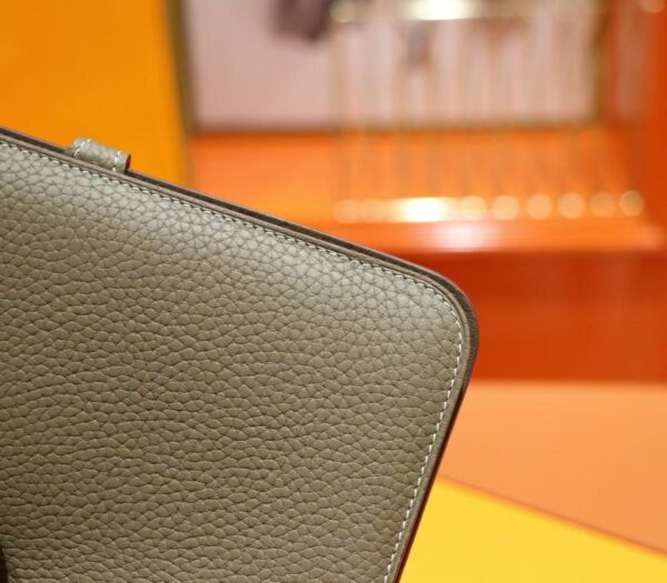 Joe Luxury Passport Wallet Togo Leather CK18 Etoupe Grey Silver Hardware Full Handmade