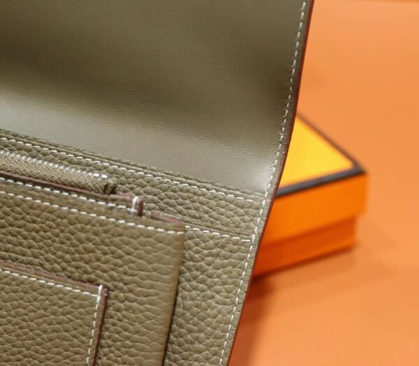 Joe Luxury Passport Wallet Togo Leather CK18 Etoupe Grey Silver Hardware Full Handmade
