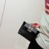 Joe Luxury Mini Kelly 2424 Swift Leather Black Silver Hardware 21cm Full Handmade