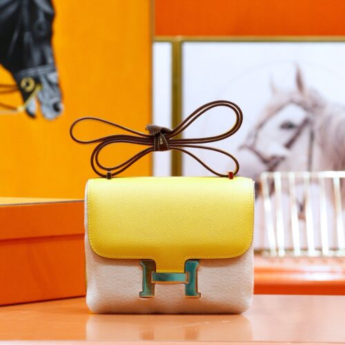 Joe Luxury Constance Epsom Leather Amber Yellow Gold Hardware 18cm Full Handmade Joe Luxury Constance Epsom Leather Amber Yellow Gold Hardware 18cm Full Handmade