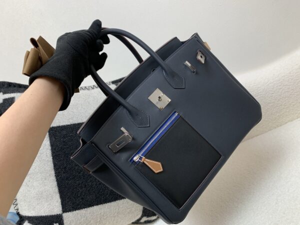 Birkin 30cm Colormatic Silver Buckle Swift 2Z Midnight Blue Top Quality Handmade In Stock