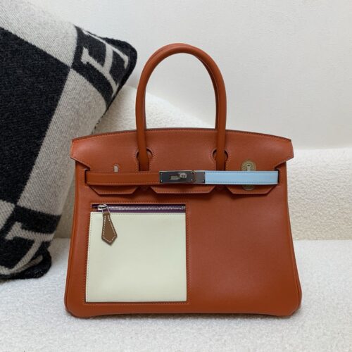 Full Handmade Birkin 30cm Colormatic silver buckle Swift Leather