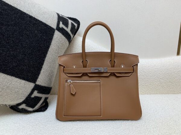 Top Quality Birkin 30cm CK37 Colormatic Swift Leather Silver Buckle