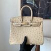 Full Handmade Birkin 25CM S2 Trench Gold Hardware Ostrich Leather
