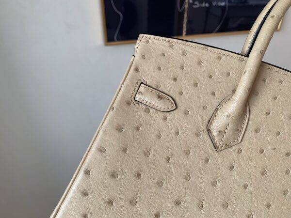 Full Handmade Birkin 25CM S2 Trench Gold Hardware Ostrich Leather