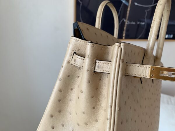 Full Handmade Birkin 25CM S2 Trench Gold Hardware Ostrich Leather