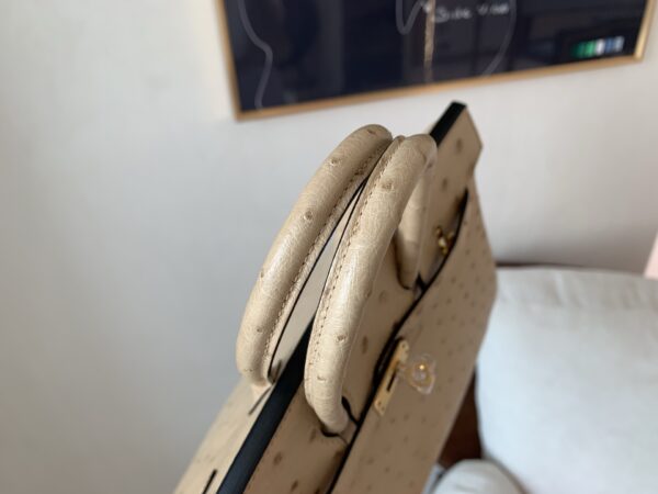 Full Handmade Birkin 25CM S2 Trench Gold Hardware Ostrich Leather