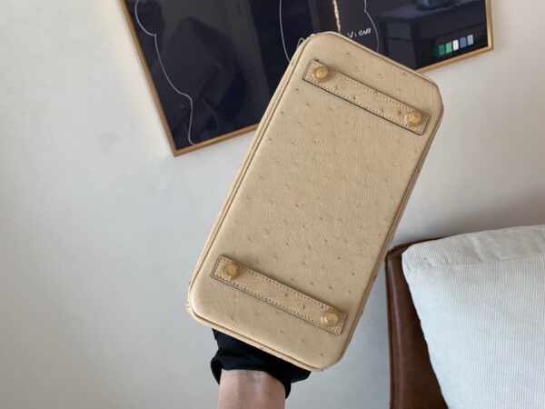 Full Handmade Birkin 25CM S2 Trench Gold Hardware Ostrich Leather