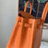 Birkin 25CM Full Handmade 93 Orange Ostrich Leather Silver Hardware