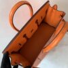 Birkin 25CM Full Handmade 93 Orange Ostrich Leather Silver Hardware