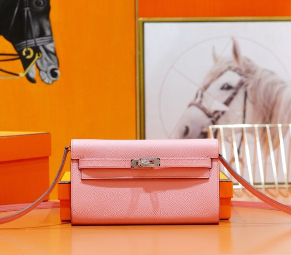 Joe Luxury Kelly ToGo Epsom Leather Cream Pink Silver Hardware 20cm Full Handmade