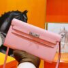 Joe Luxury Kelly ToGo Epsom Leather Cream Pink Silver Hardware 20cm Full Handmade