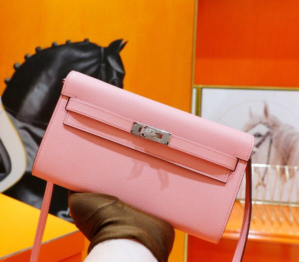 Joe Luxury Kelly ToGo Epsom Leather Cream Pink Silver Hardware 20cm Full Handmade