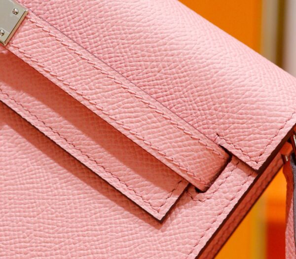 Joe Luxury Kelly ToGo Epsom Leather Cream Pink Silver Hardware 20cm Full Handmade