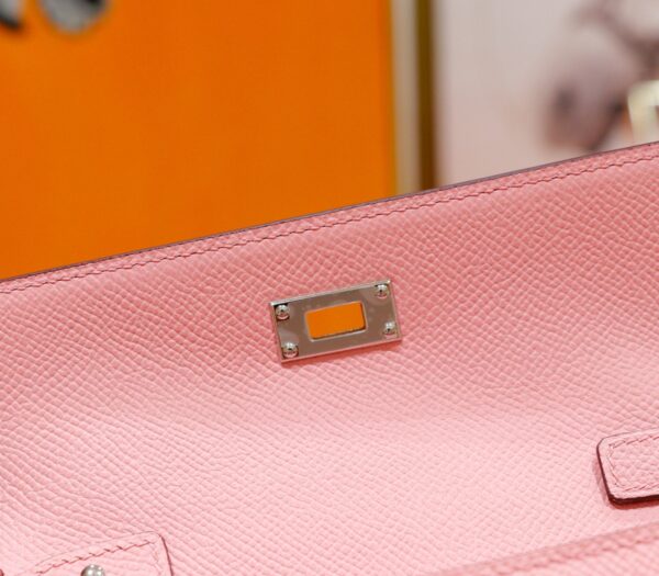 Joe Luxury Kelly ToGo Epsom Leather Cream Pink Silver Hardware 20cm Full Handmade