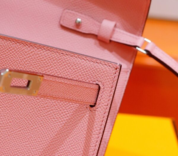 Joe Luxury Kelly ToGo Epsom Leather Cream Pink Silver Hardware 20cm Full Handmade