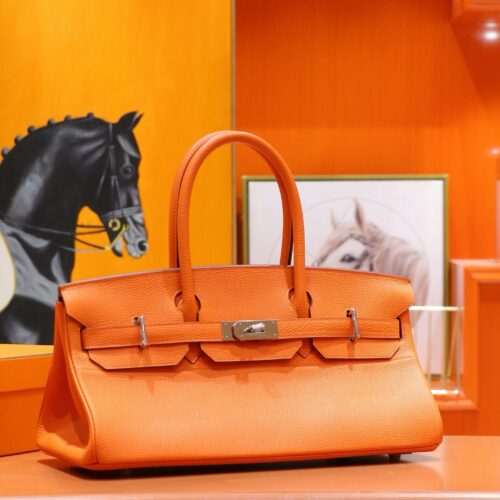 wsxc1764761683332_1 Joe Luxury Birkin Togo Leather Bright Orange Silver Hardware 42cm Full Handmade