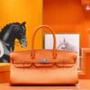 Joe Luxury Birkin Togo Leather Bright Orange Silver Hardware 42cm Full Handmade