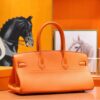 Joe Luxury Birkin Togo Leather Bright Orange Silver Hardware 42cm Full Handmade