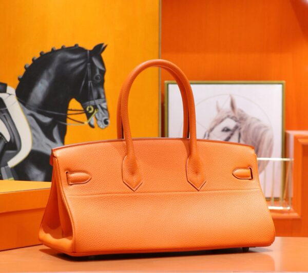 Joe Luxury Birkin Togo Leather Bright Orange Silver Hardware 42cm Full Handmade