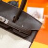 Joe Luxury Birkin Canvas & Swift Leather Ebony Color Silver Hardware 30cm Full Handmade