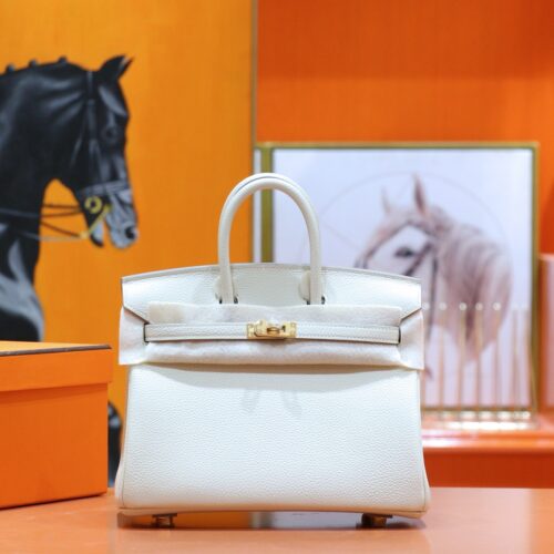 Joe Luxury Birkin Togo Leather Cream White Gold Hardware 25cm Full Handmade
