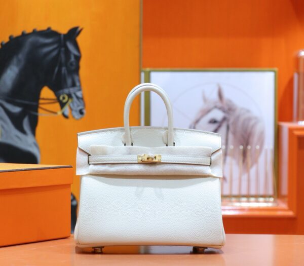 Joe Luxury Birkin Togo Leather Cream White Gold Hardware 25cm Full Handmade