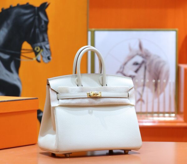 Joe Luxury Birkin Togo Leather Cream White Gold Hardware 25cm Full Handmade
