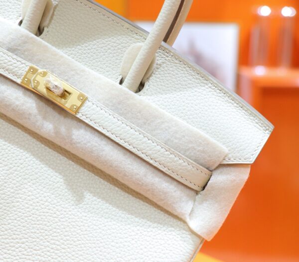 Joe Luxury Birkin Togo Leather Cream White Gold Hardware 25cm Full Handmade